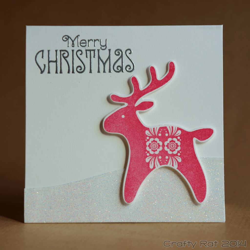 Xmas card: Deer on snow