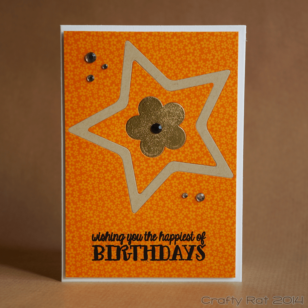 Birthday card: Inlaid stars