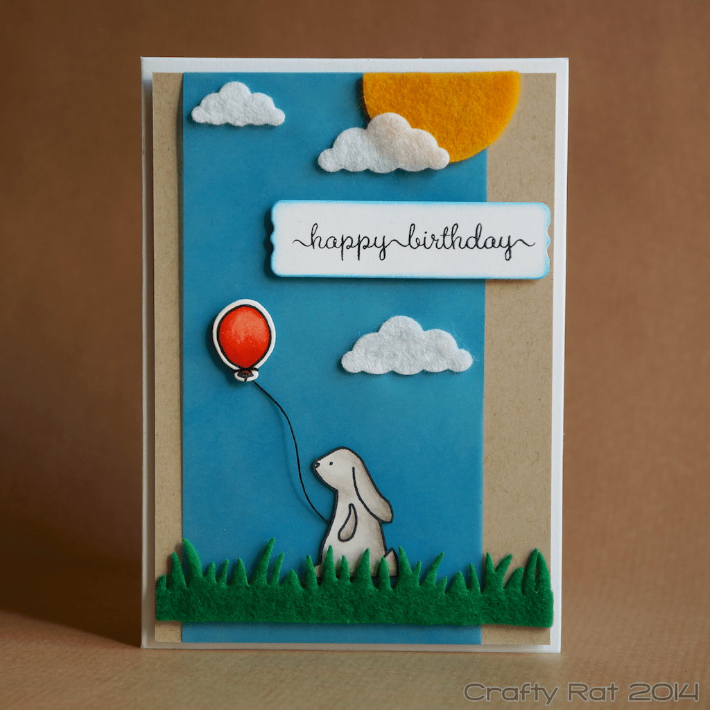 Birthday card: Die-cut felt