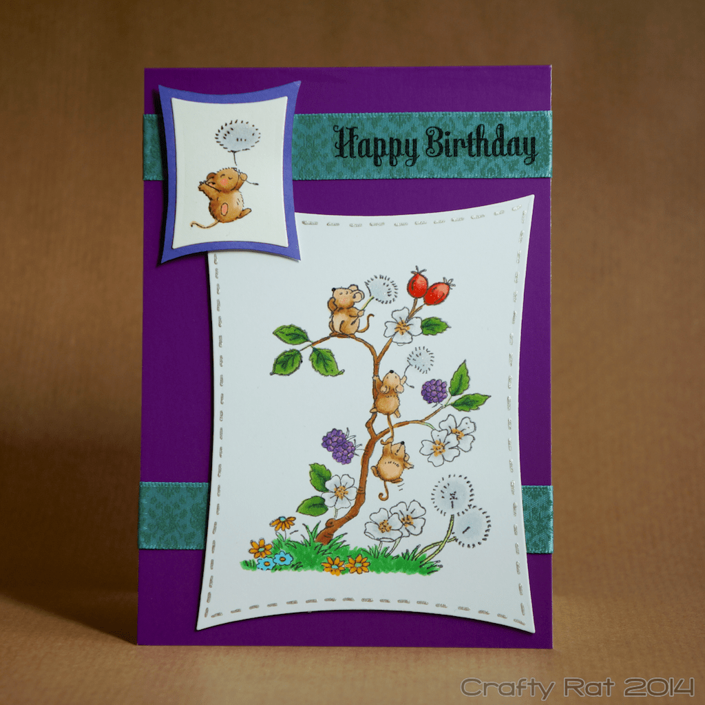 Birthday card: Mice and blackberries
