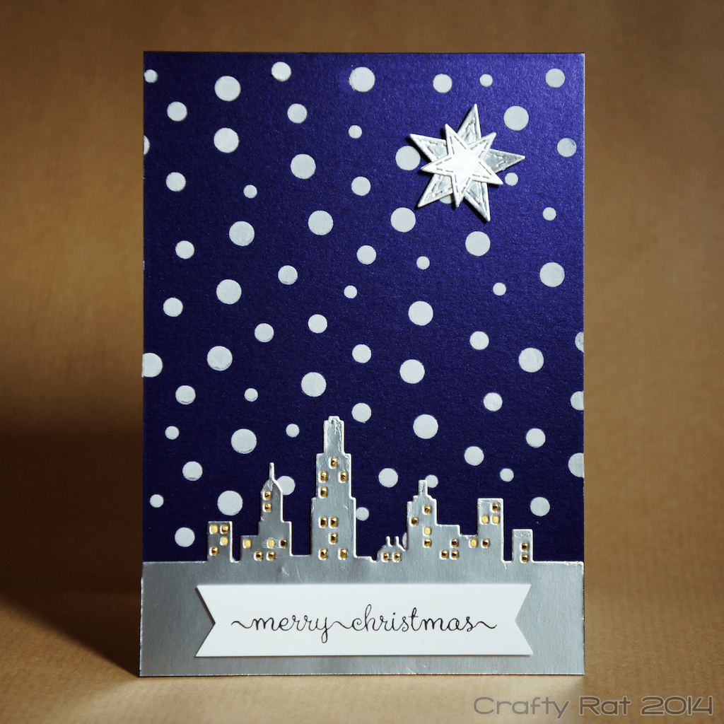 Xmas card: City snowfall