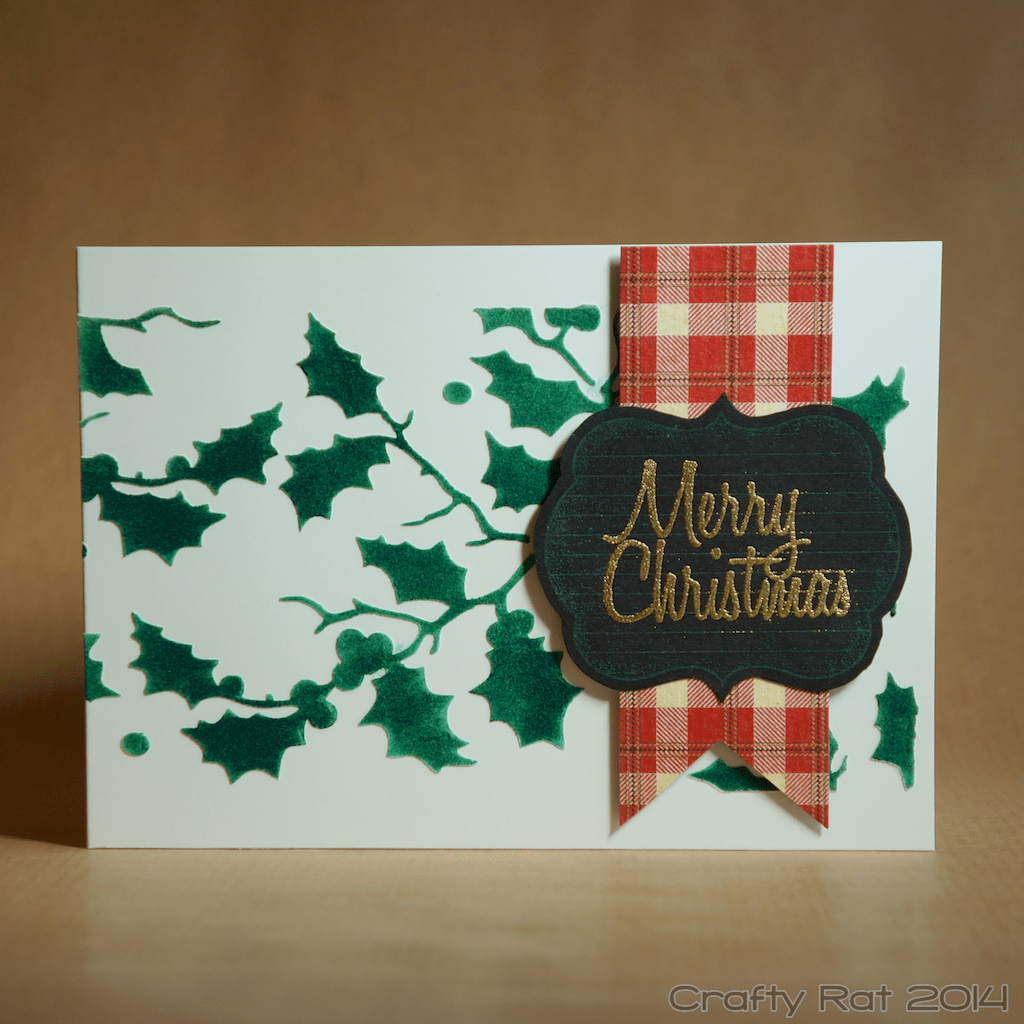 Xmas card: Green holly