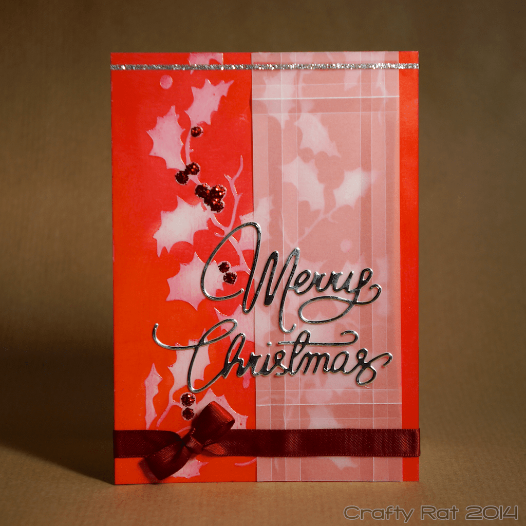 Xmas card: Red holly