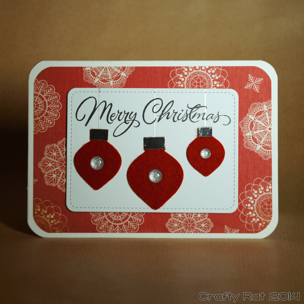 Xmas card: Felt baubles
