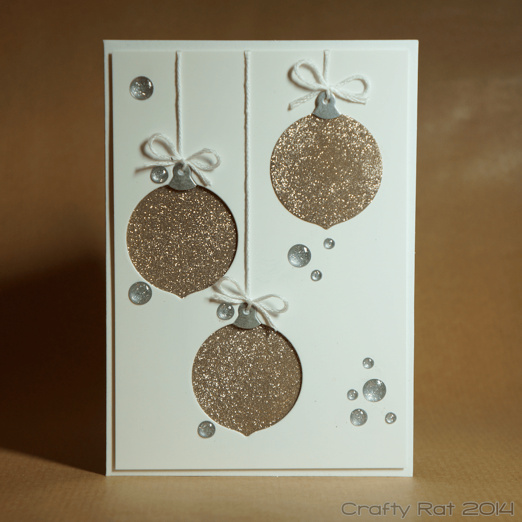 Xmas card: Glitter baubles