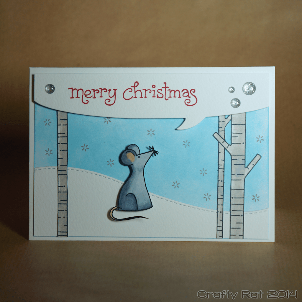 Xmas card: Rat in the snow