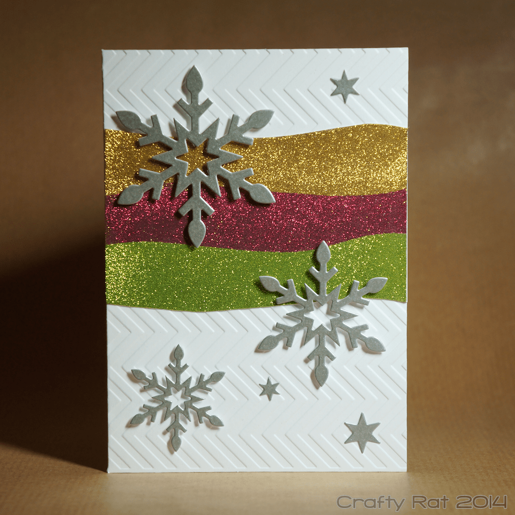 Xmas card: Snowflakes on glitter