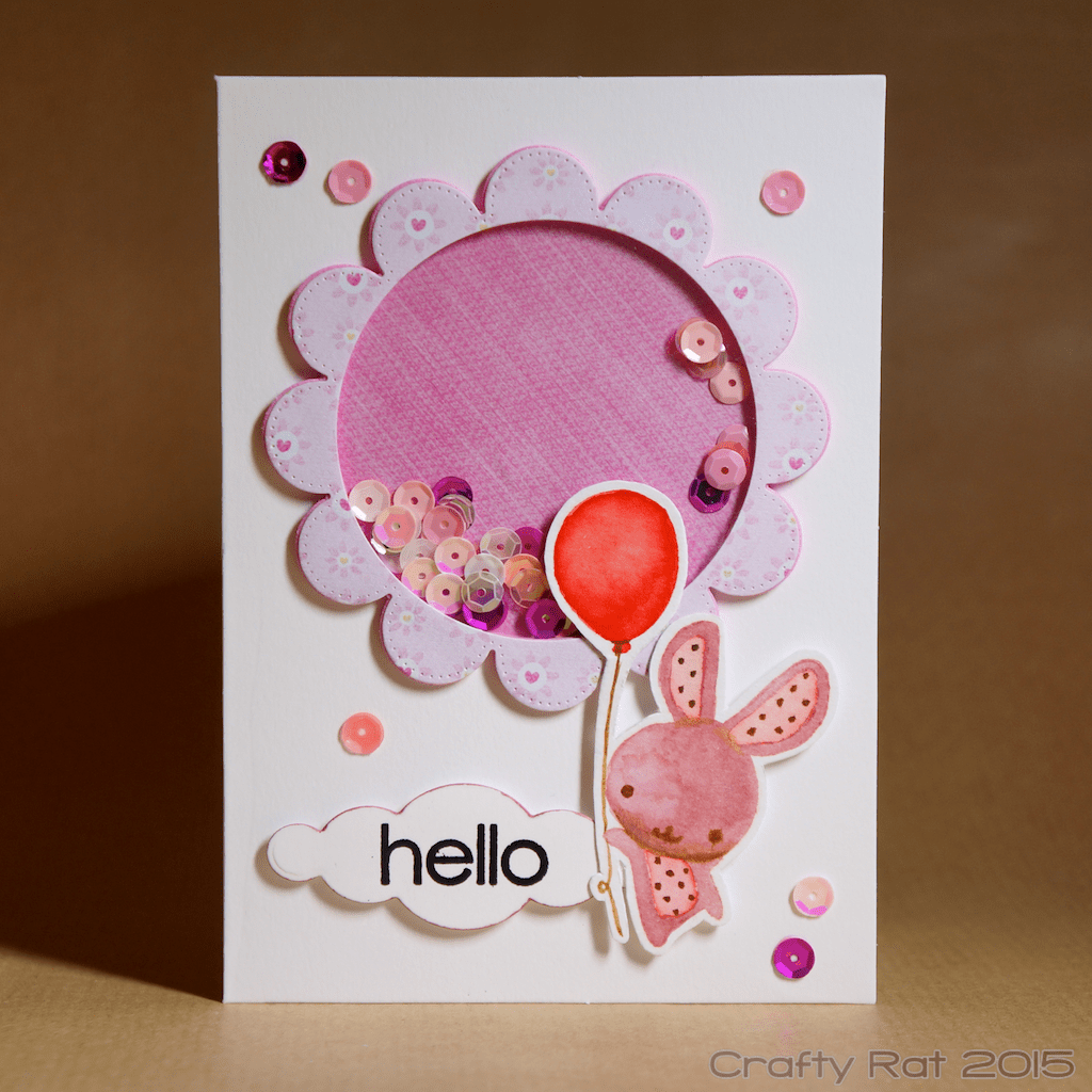 Pink bunny shaker card