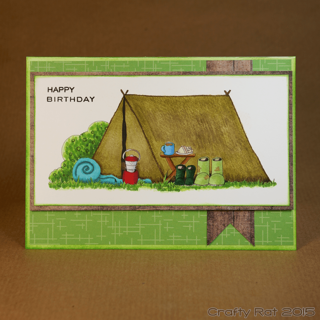 Birthday card: Copic camping