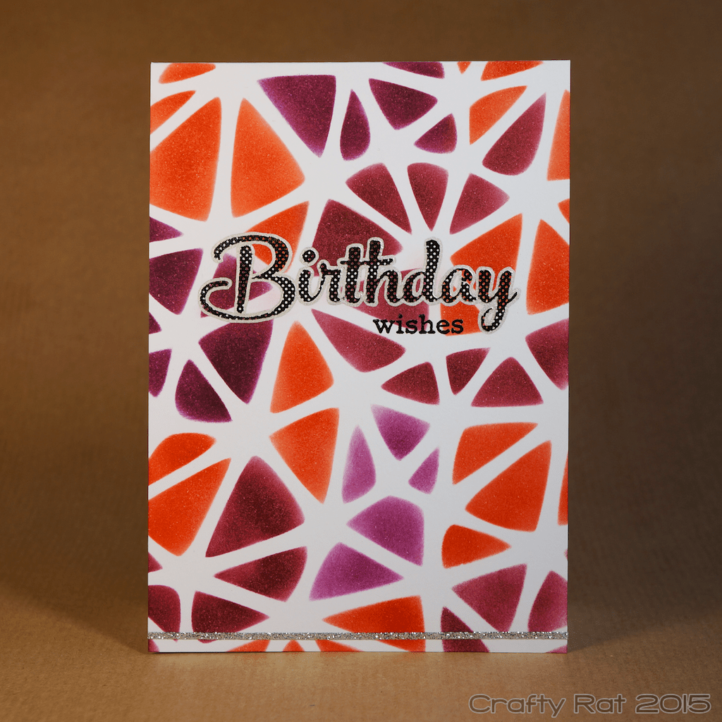 Stencilled birthday card