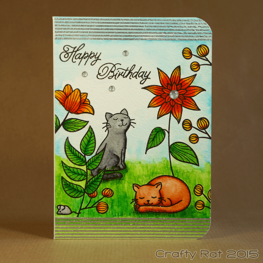 Birthday cats and flowers