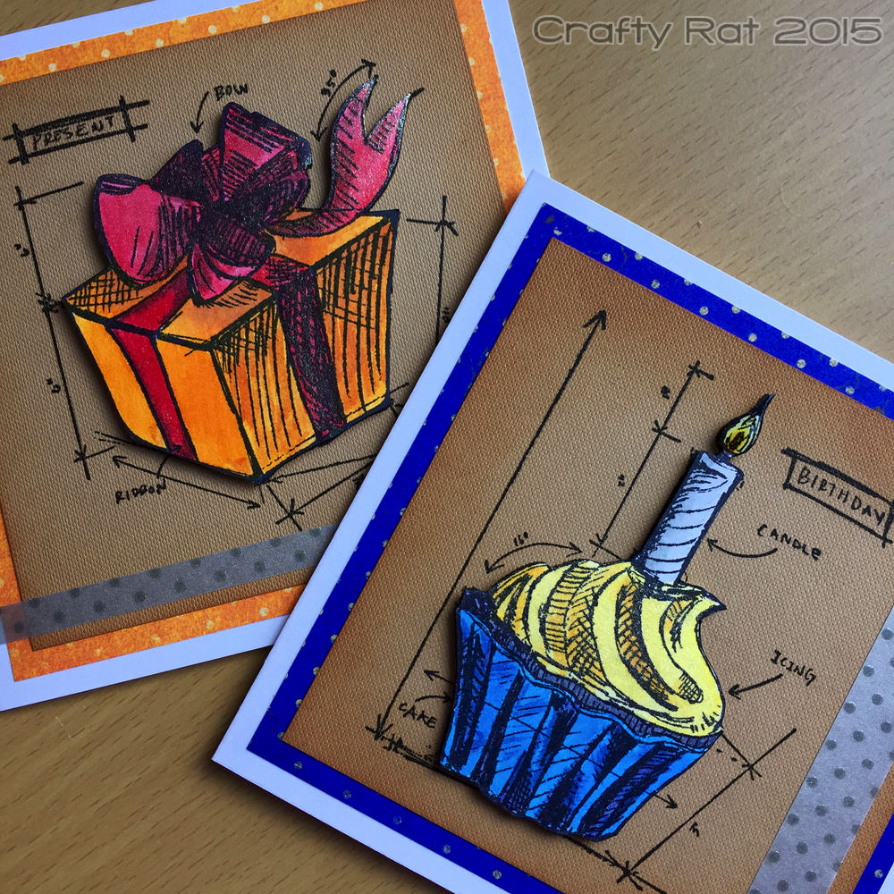 Cupcake and present blueprints