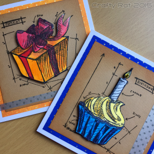 Cupcake and present blueprints