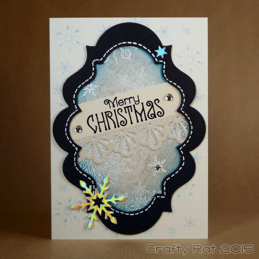 embossed snowflakes - label