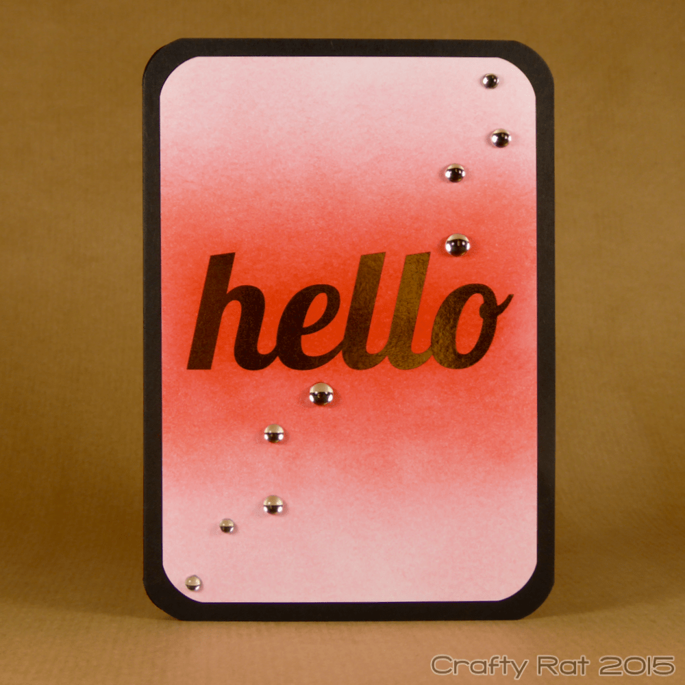 Gold foiled hello card