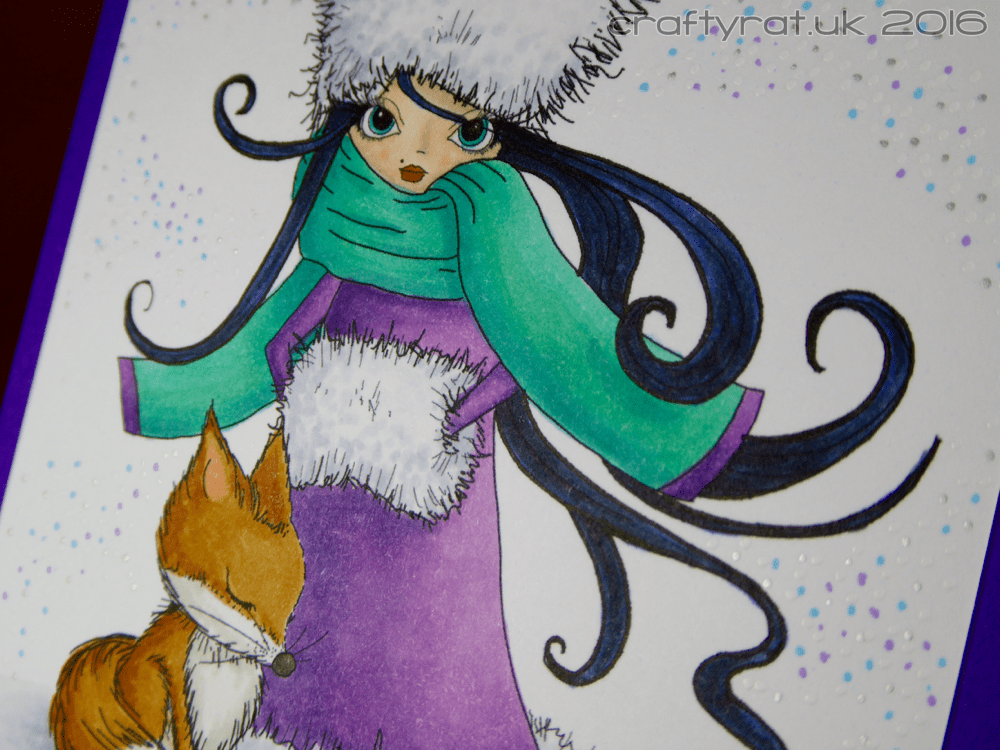 Winter woman with fox - detail