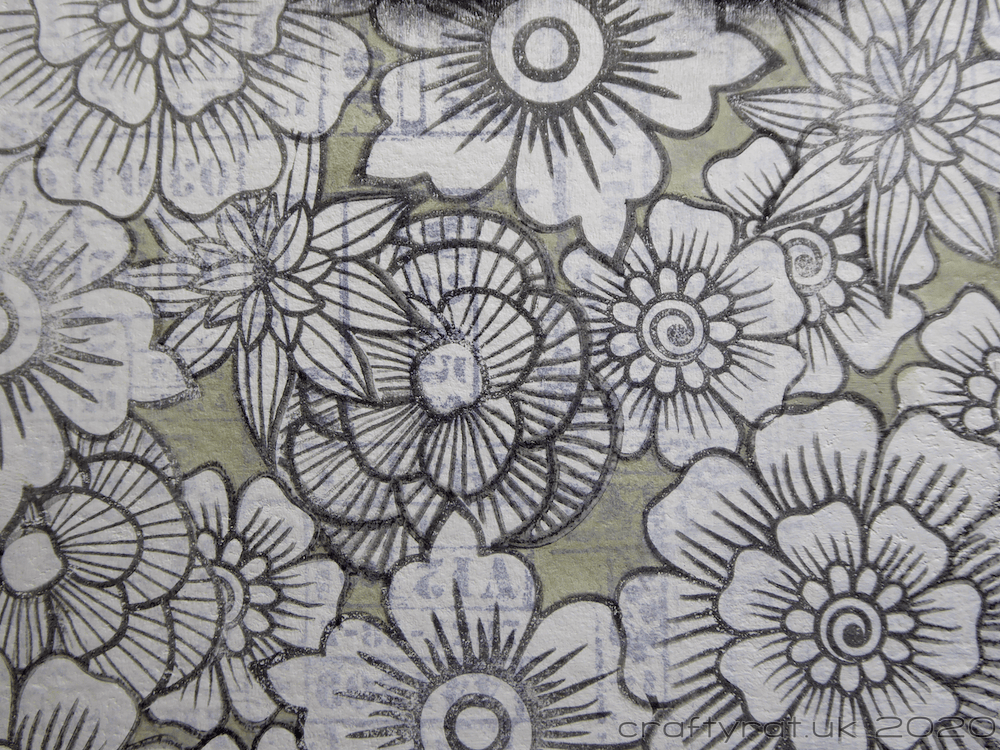 Close-up of the stamped background.