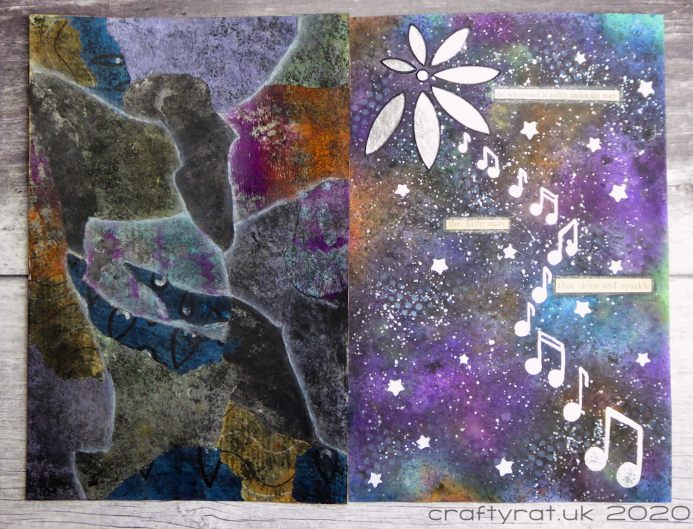 The art journal page and matching collage page side-by-side.