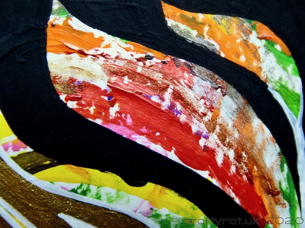 Close-up of some of the abstract leaf-like shapes.