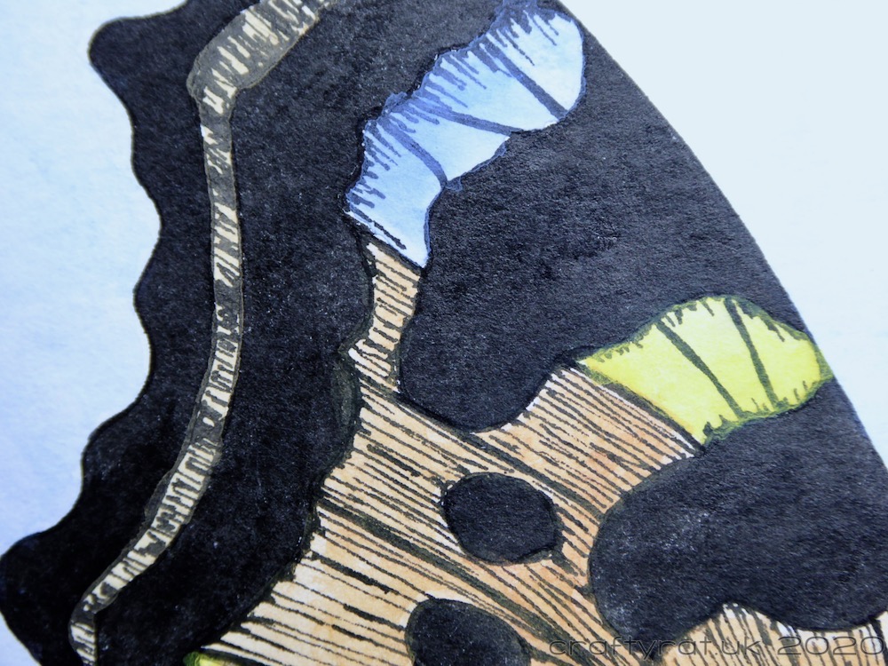 Close-up of the butterfly's wing.