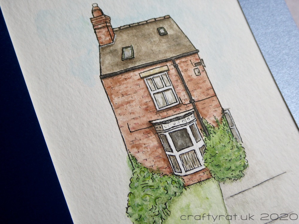 Close-up of the illustrated house.