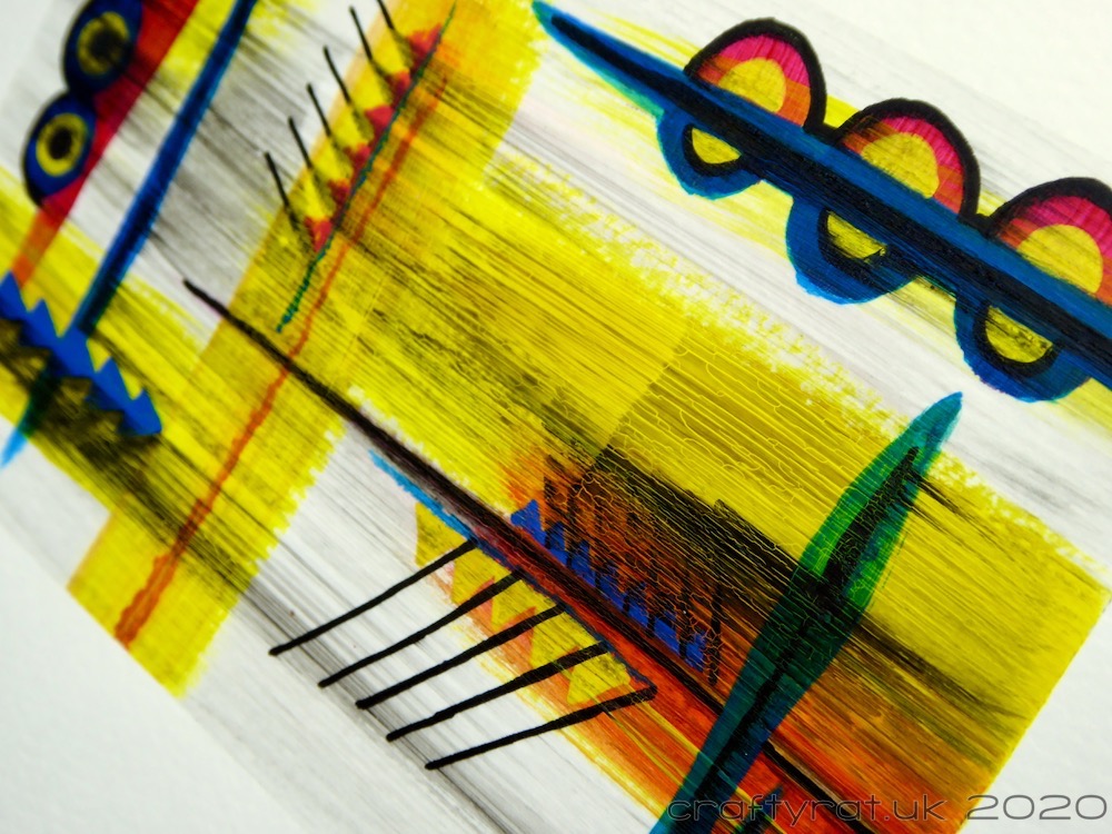 Close-up of the abstract painting.