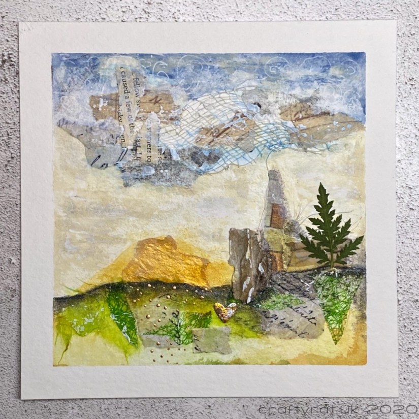 A low horizon line on this painting leaves room for a lot of texture in the sky.