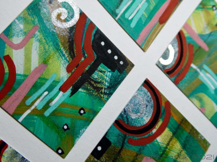 Close-up of some of the squares.