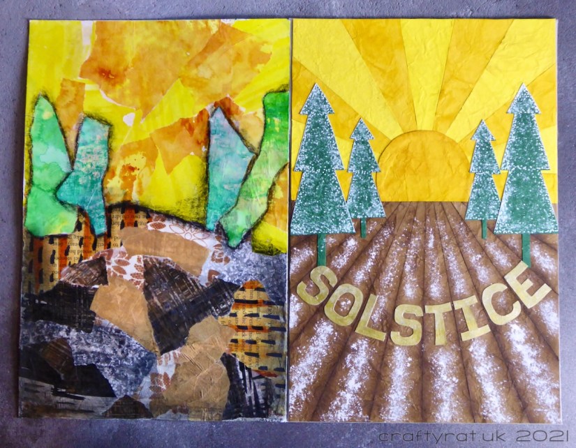 The art journal page with its matching collage page.