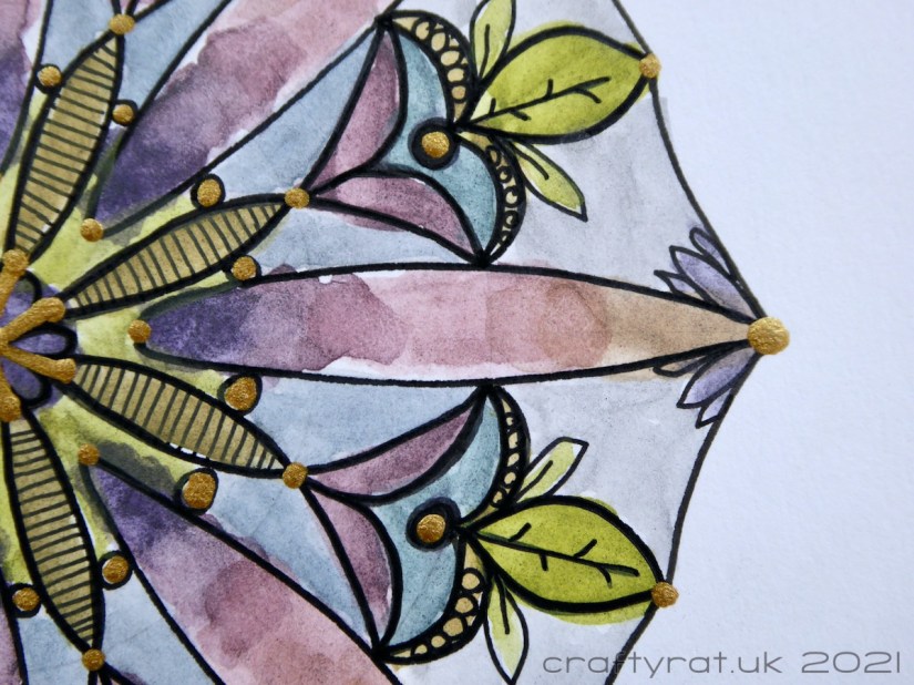 Close-up of one segment of the mandala.